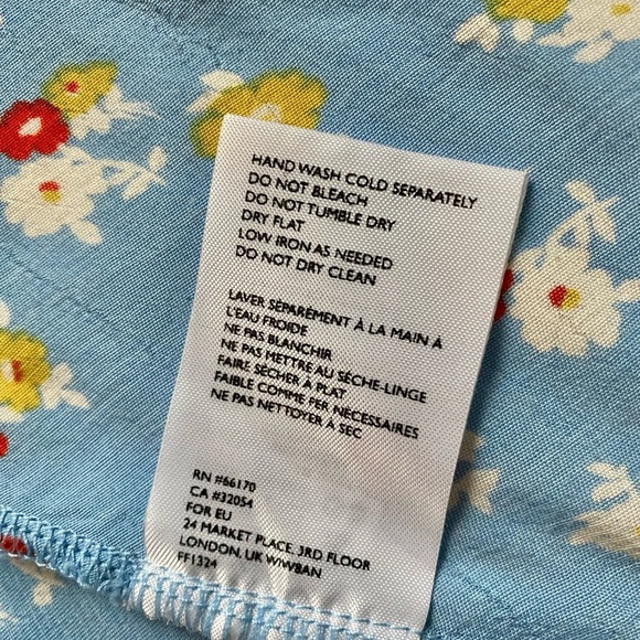FAITHFUL THE BRAND Dainty Cottagecore Floral Light Blue Flowy Midi Dress Size 2 - Picture 11 of 11
